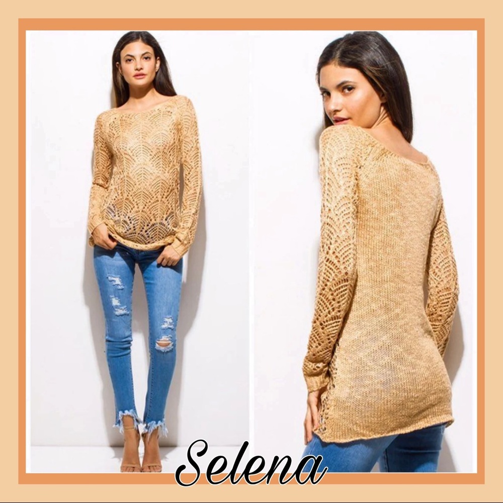 5⭐️ Selena - Elegant Boat Neck Crocket Sweater